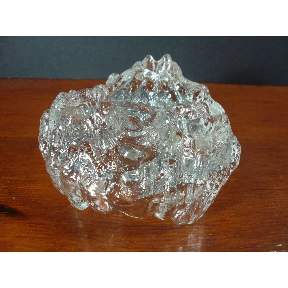 Clear Glass Icicle Candle Holder - Holds 3 1/2